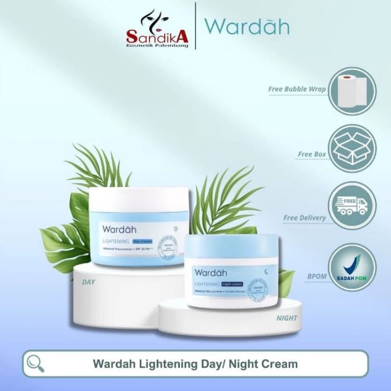 ( COD )Wardah Lightening Day Cream Night Cream ( siang & malam )