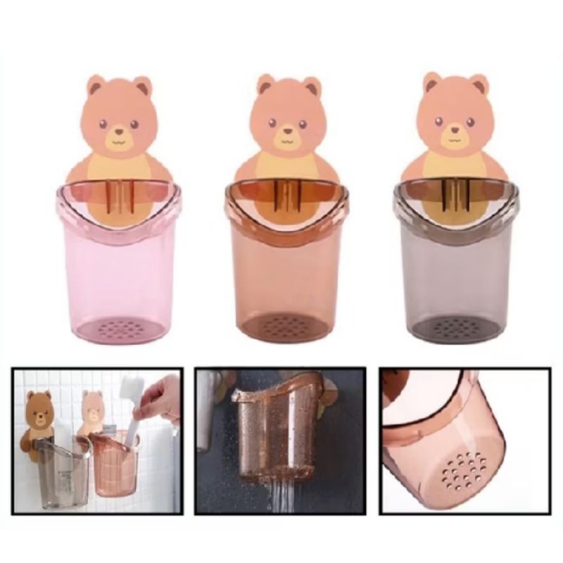 Tempat sikat gigi beruang tempel