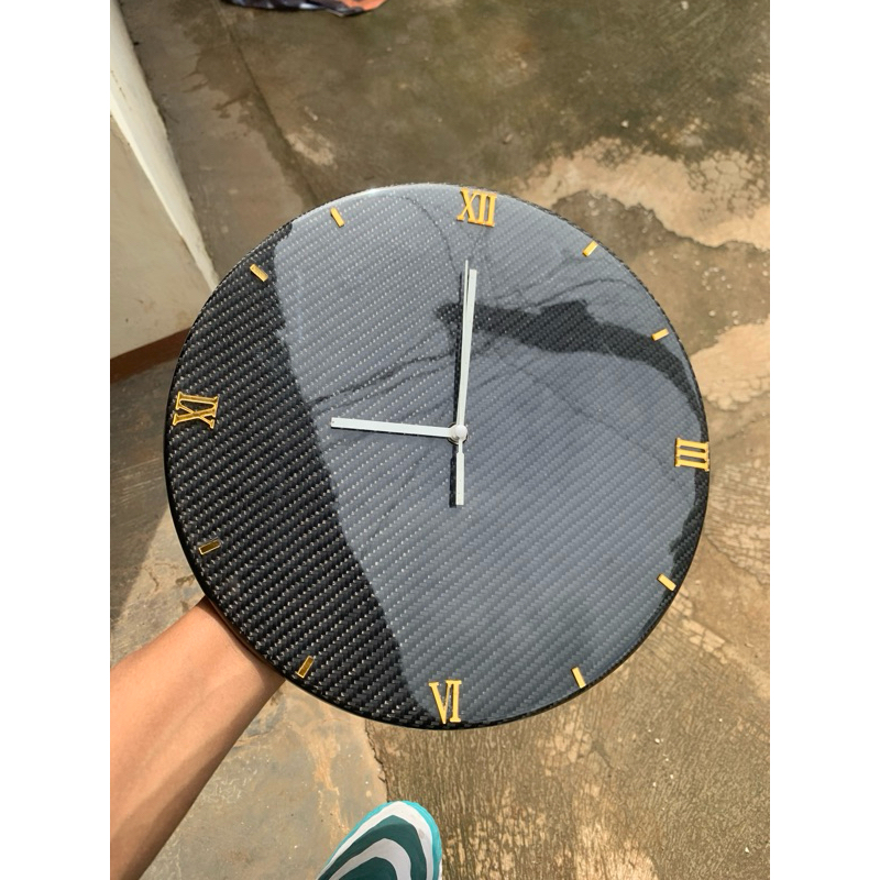 Jam Dinding Kayu Resin Art Custom RESIN EPOXY CLEAR 30 cm