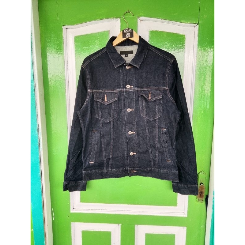 trucker jacket denim uniqlo second