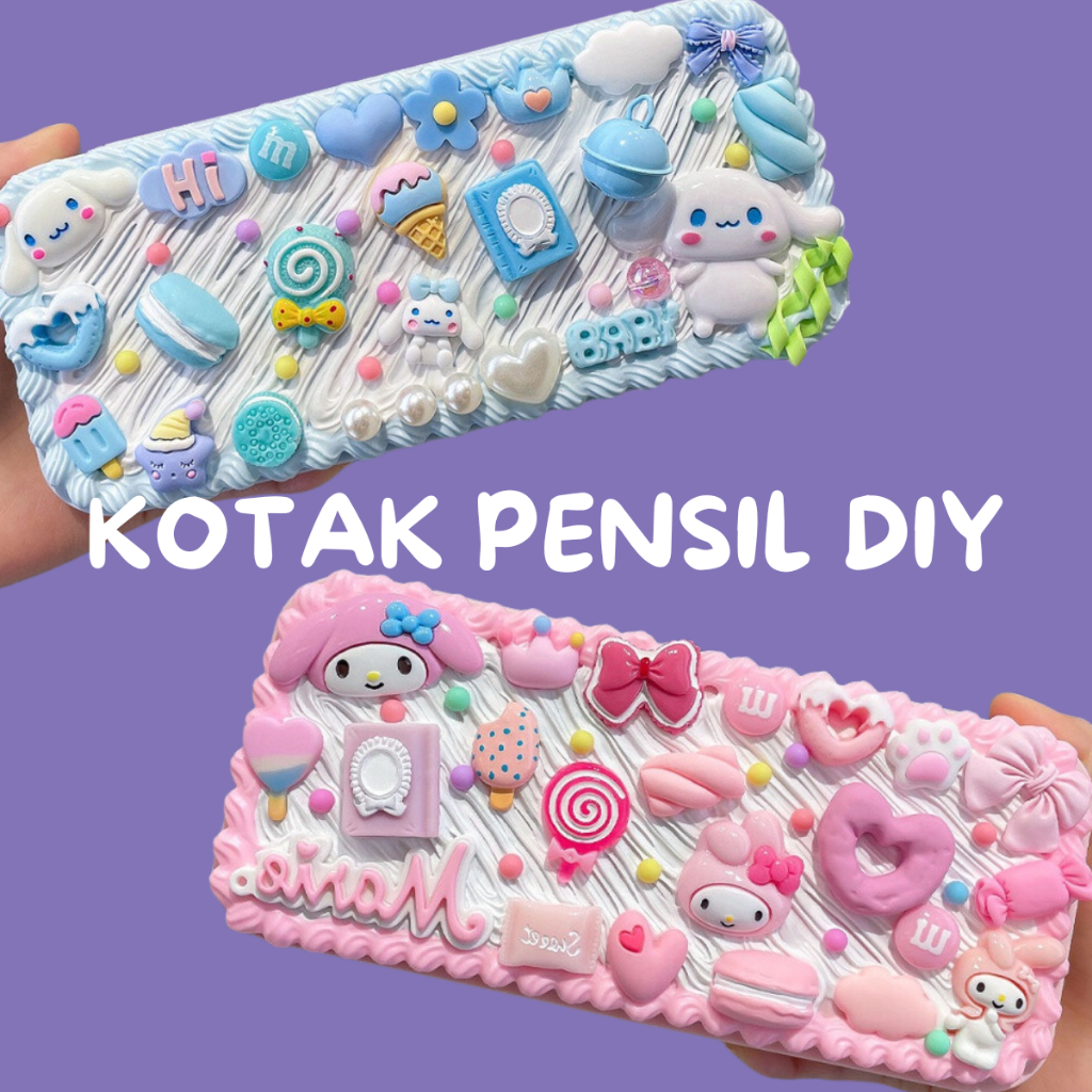 

Kit Kotak Pensil DIY / DIY Deco Cream Kit / DIY Pencilcase / DIY Kotak Pensil / Cream Glue Set / Tempat Pensil Menghias / DIY Kit Kotak Pensil / Deco Cream Clay Pencil Box