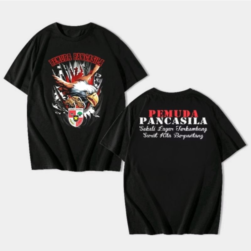 KAOS PEMUDA PANCASILA SEKALI LAYAR BERKEMBANG CORAK MERAH PUTIH GARUDA NEW