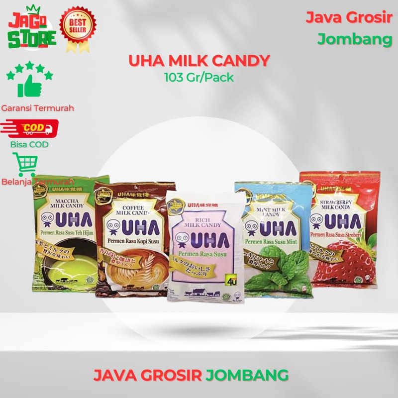 

UHA MILK CANDY STICK PERMEN SUSU RASA MINT MATCHA STRAWBERRY COFFE 103gr