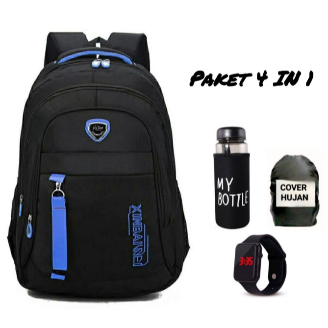 Tas sekolah anak laki laki perempuan sd kelas 123456 / Tas polos hitam /Tas aesthetic sekolah / Tas 