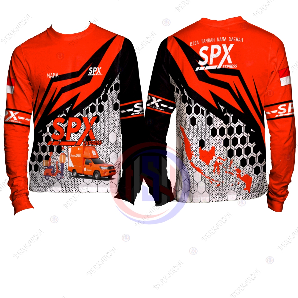 JERSEY SPX EXPRESS PREMIUM Lengan Panjang || BAJU DRIVER KURIR PAKET SHOPEE