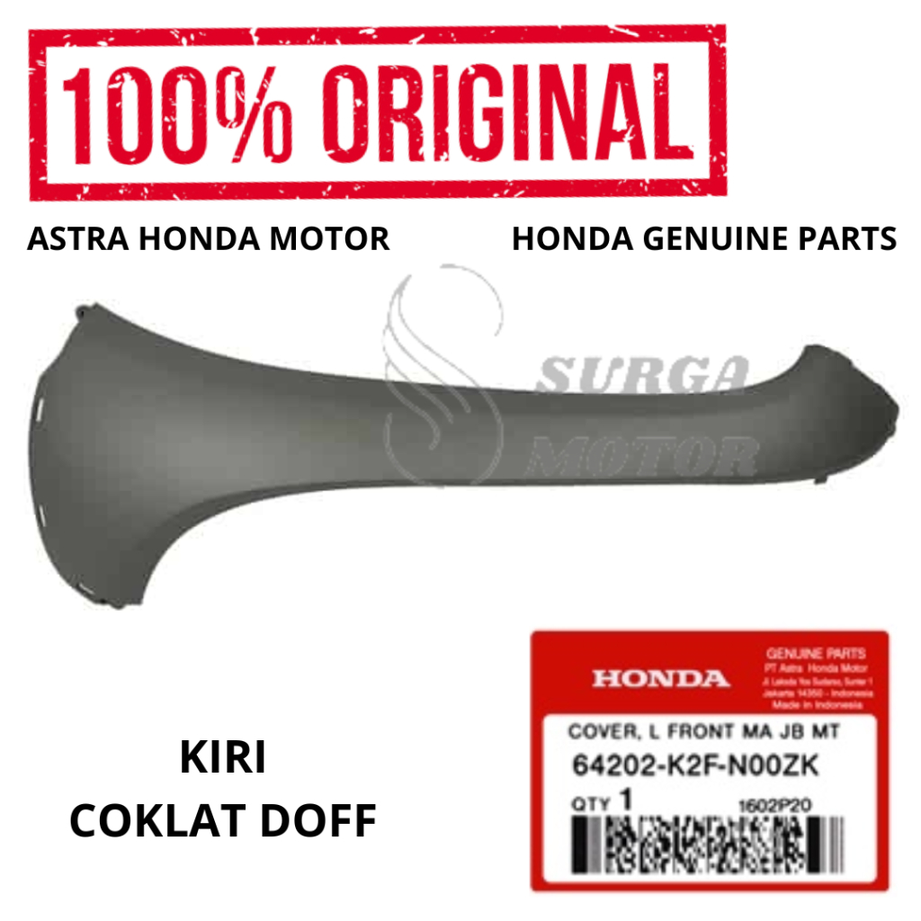 Cover Sayap Depan Kiri Coklat Doff Scoopy esp K2F Original Honda AHM 64202-K2F-N00ZK Kover Left Fron