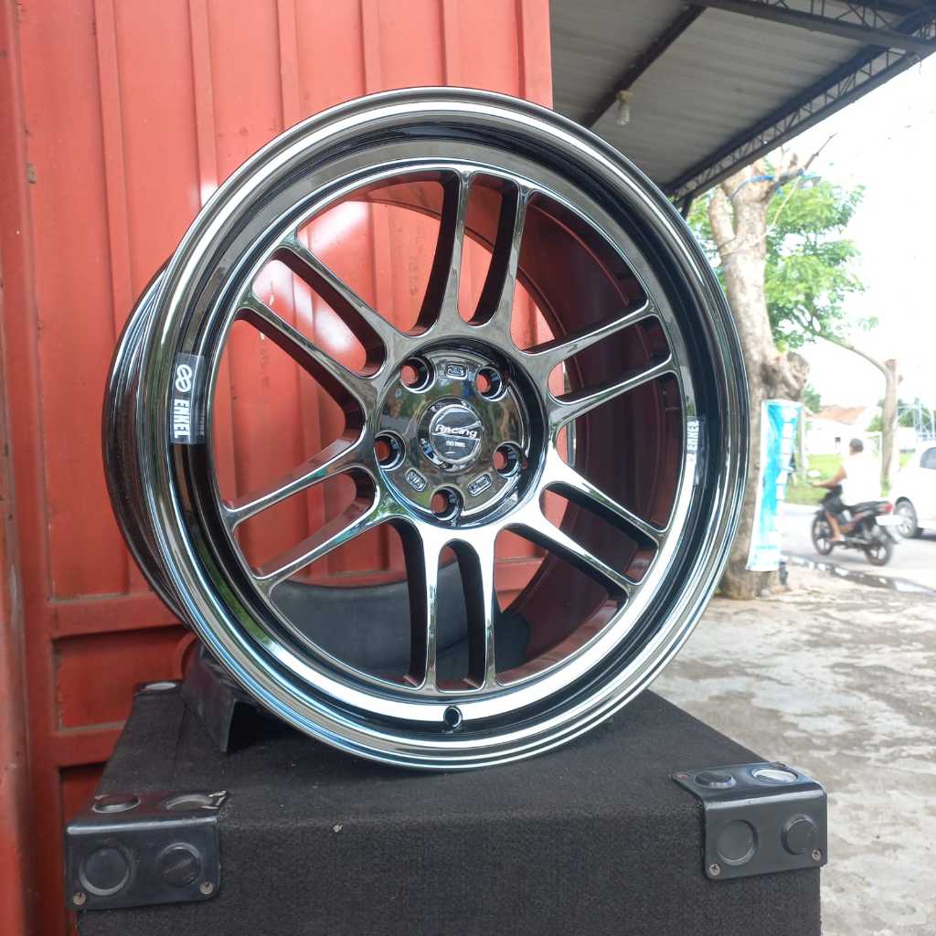 1 SET VELG RPF R18 PCD 5 x 114 Warna Black Chrome