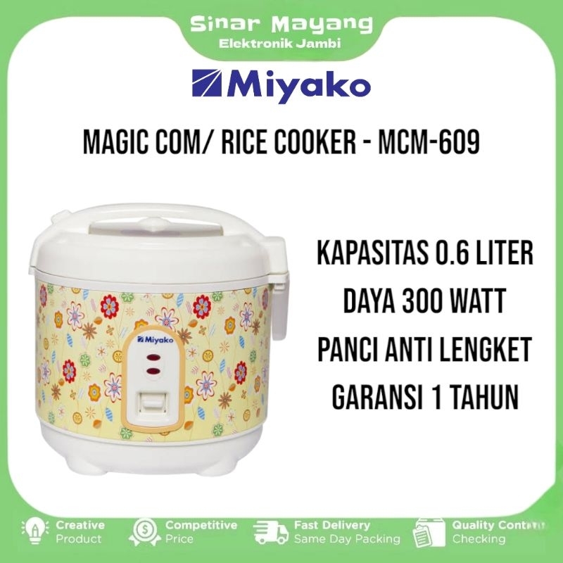 Magic Com MIYAKO MCM-609/ Magic Com MIYAKO Mini 0.6 Liter/ Garansi Resmi MIYAKO