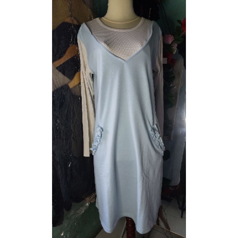 Tunik combi baby blue