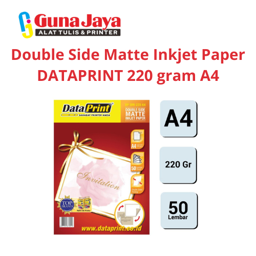 

Double Side Matte Inkjet Paper DATAPRINT 220 gram A4 - Kertas Fotocopy Dua Sisi untuk Printer Inkjet