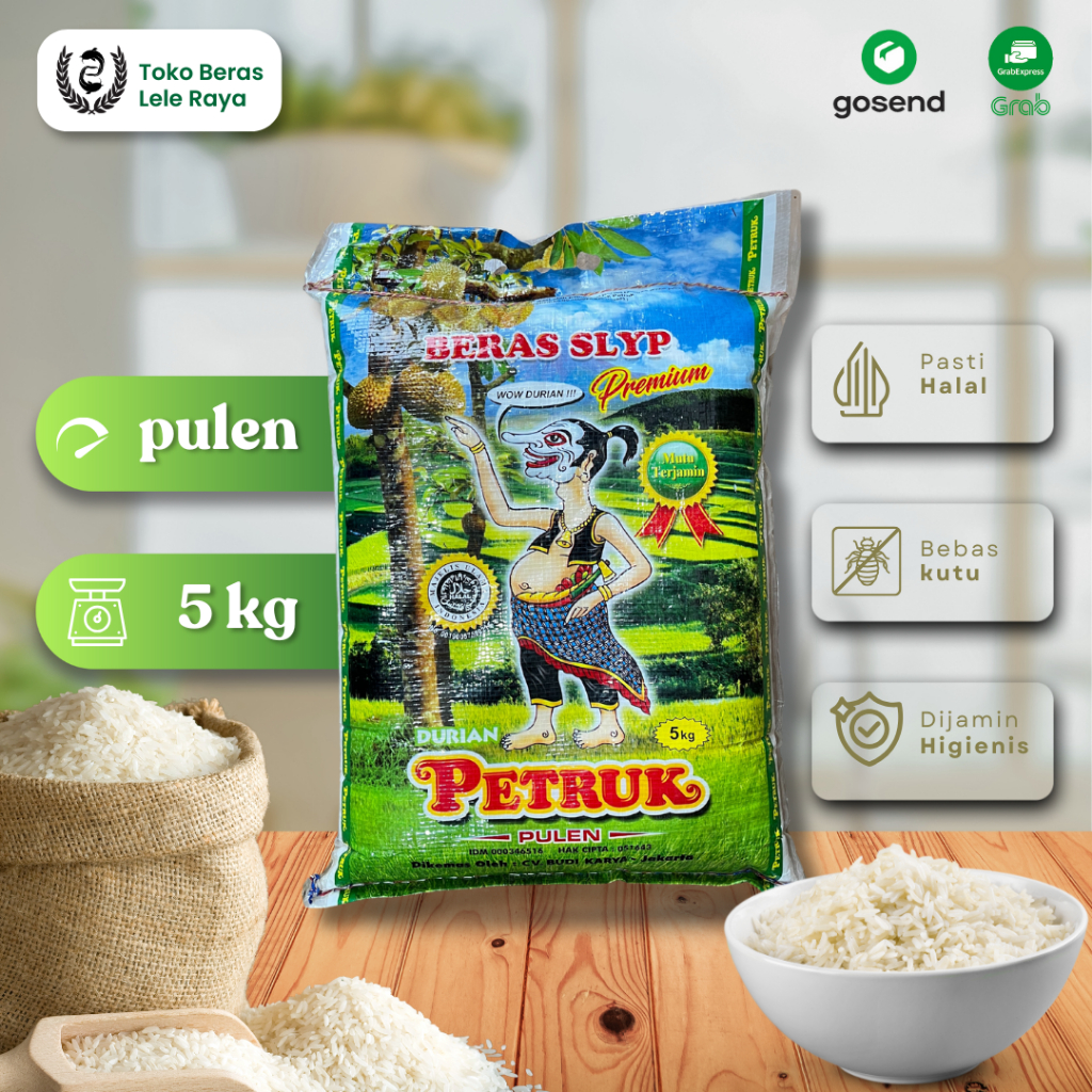 

(BISA GOSEND) Beras Premium Petruk 5kg – Pulen Wangi Alami | Cap Kerajaan Wayang