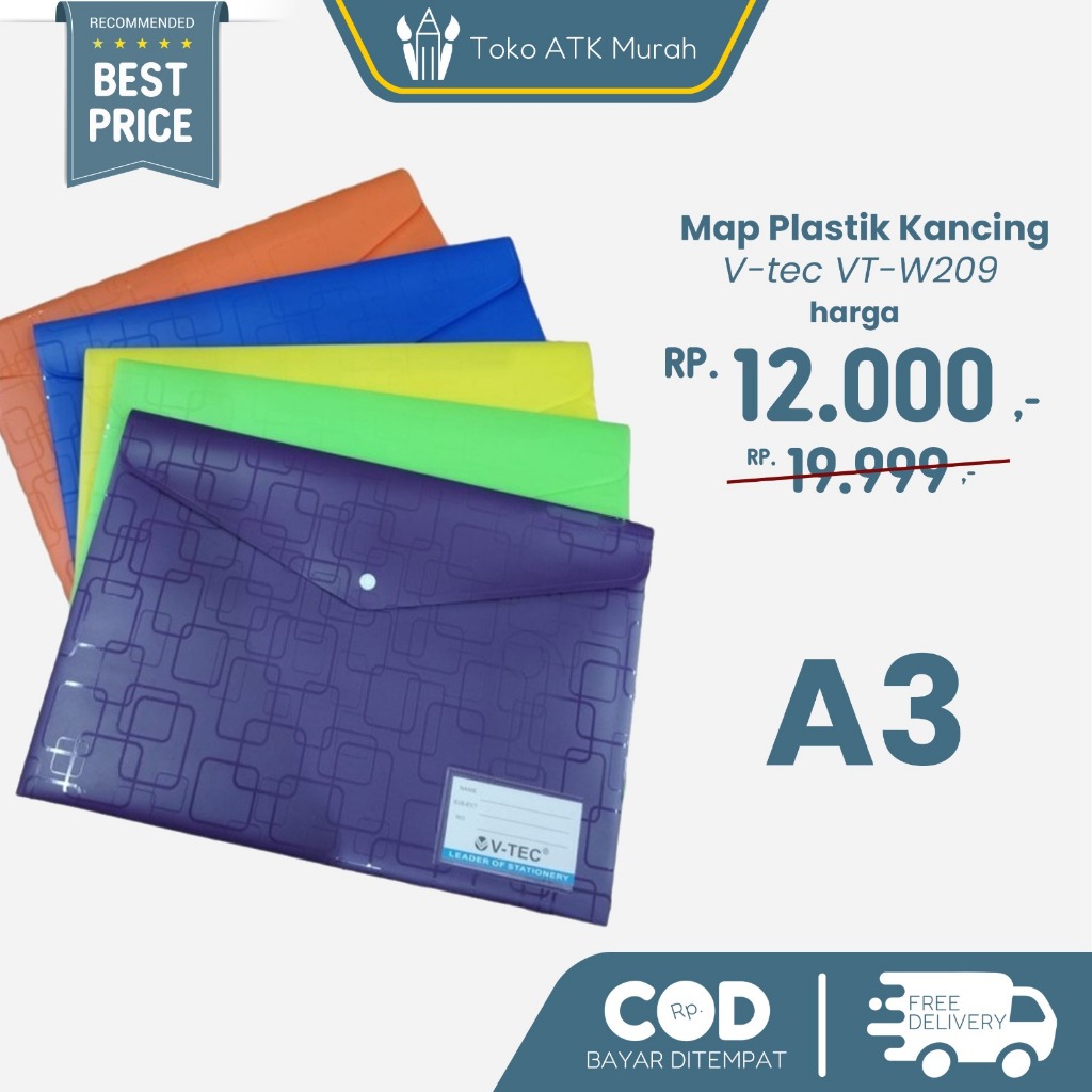 

Map Plastik Kancing A3 V-tec VT-W209