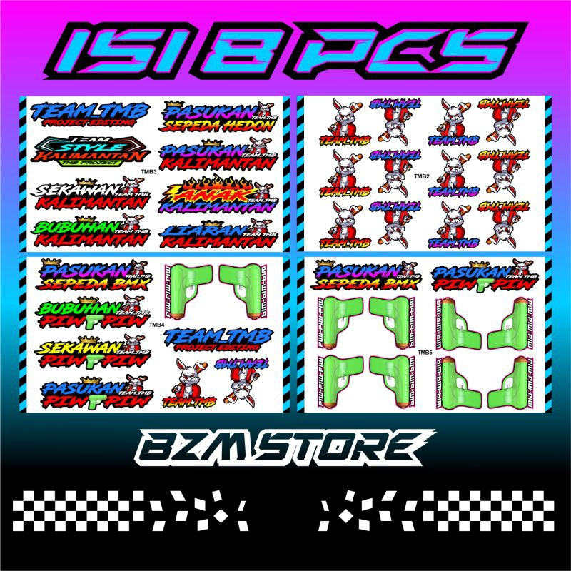 

Promo Stiker TMB Sepeda BMX Kata Kata Racing Lucu Pack Paket Original Isi 8pcs