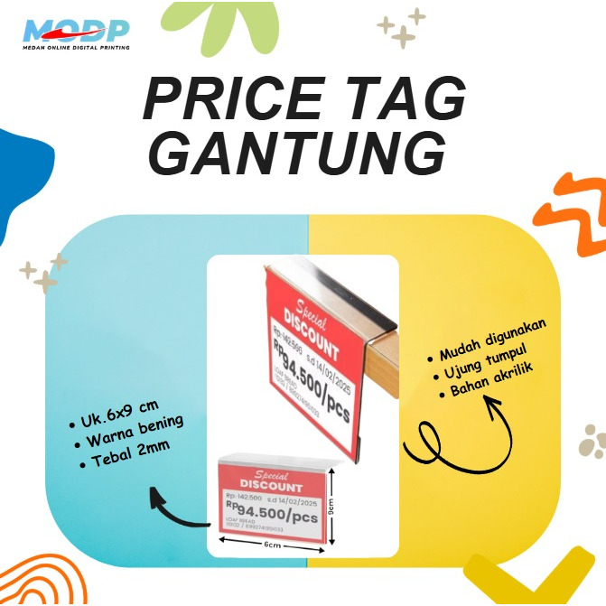 

Price Tag Gantung - Label Harga Akrilik Tipe Lem - Tag Harga Display Akrilik