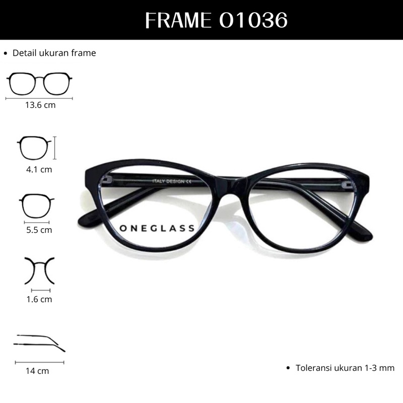 𝗢𝗻𝗲𝗴𝗹𝗮𝘀𝘀 - Frame Kacamata O1036 Perempuan