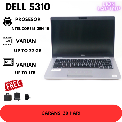 Laptop DESIGN DelL Latitude 5310 Intel Core I5 Gen 10 RAM 8 GB GARANSI SEBULAN