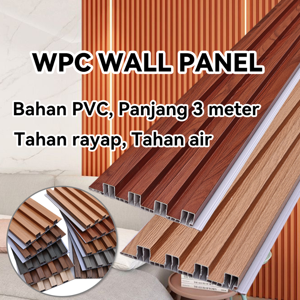 Full PVC+3 Meter | UPVC wall panel  Dinding, Anti rayap Tahan air Tidak getas,PVC wall panel Dinding
