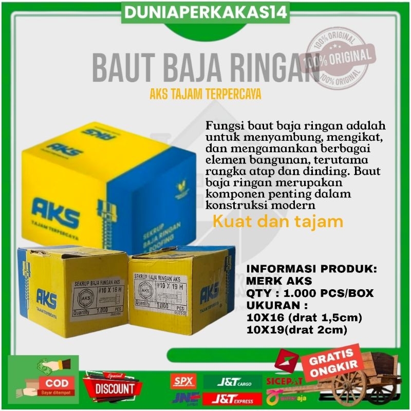 1000 PCS BAUT BAJA RINGAN AKS