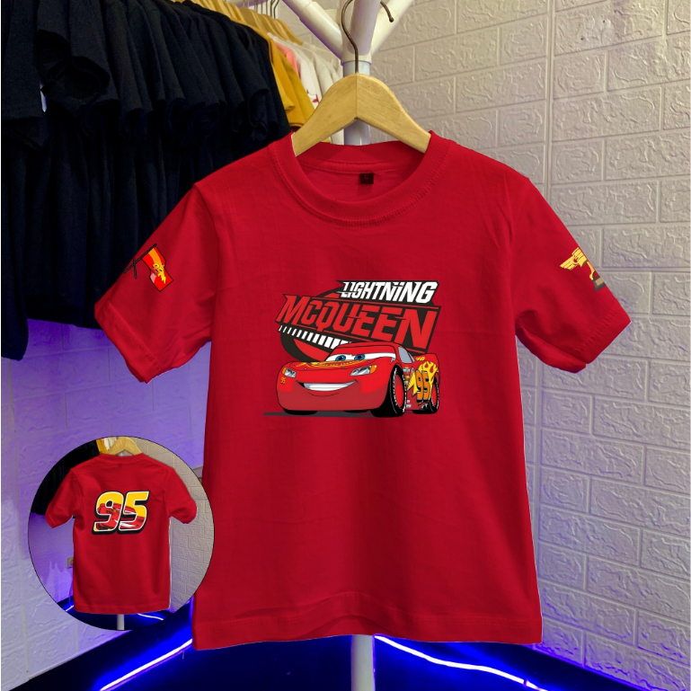 Kaos Anak & Remaja Distro Laki Laki 1-17 Tahun Lightning McQueen Cotton Combed 30s | Mobil Cars