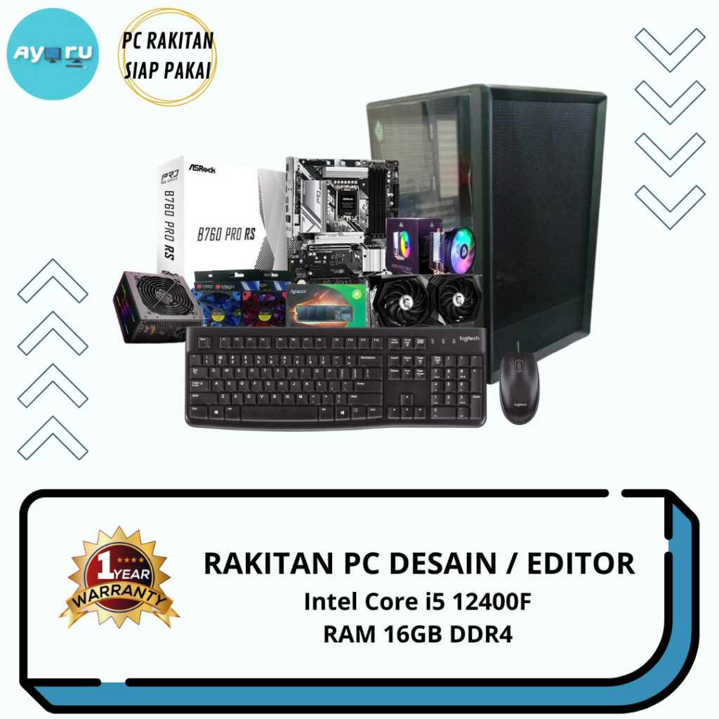 PAKET PC RAKITAN CORE i5 GEN 12 FOR DESIGNER / EDITOR