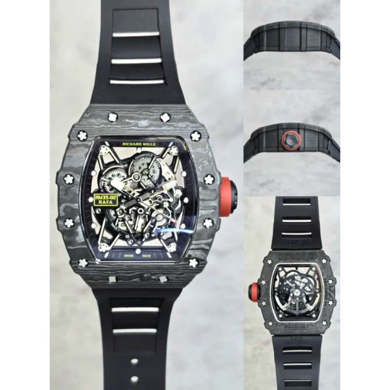 JTM WATCH Jam Tangan Pria Richard Mille RM35-02 Carbon Autometic Movement Swiss Clone