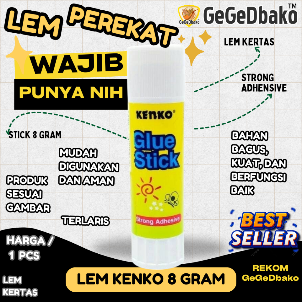 

KENKO GLUE STICK 8 GRAM LEM KERTAS LEM STICK