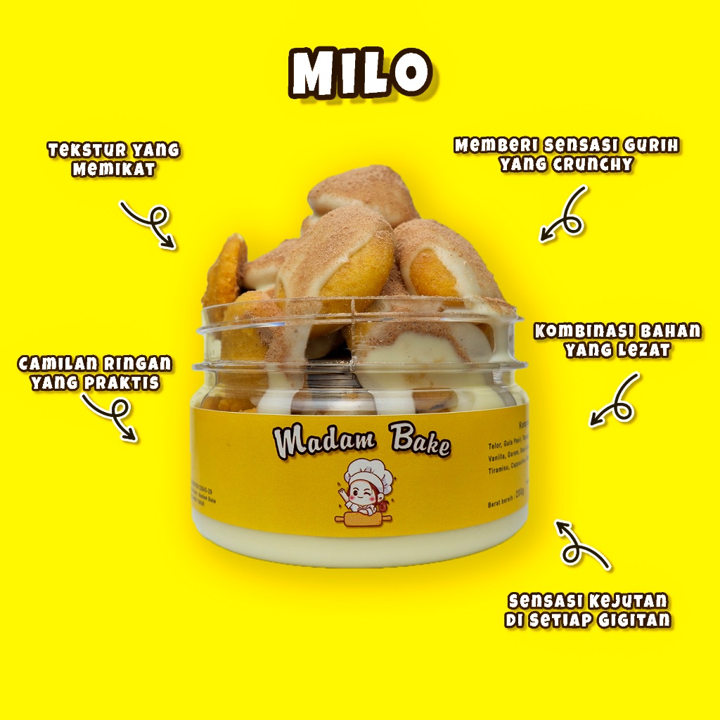 

Madam Bake Cookies Crunchy Lumer Rasa Milo Tekstur Renyah - Snack