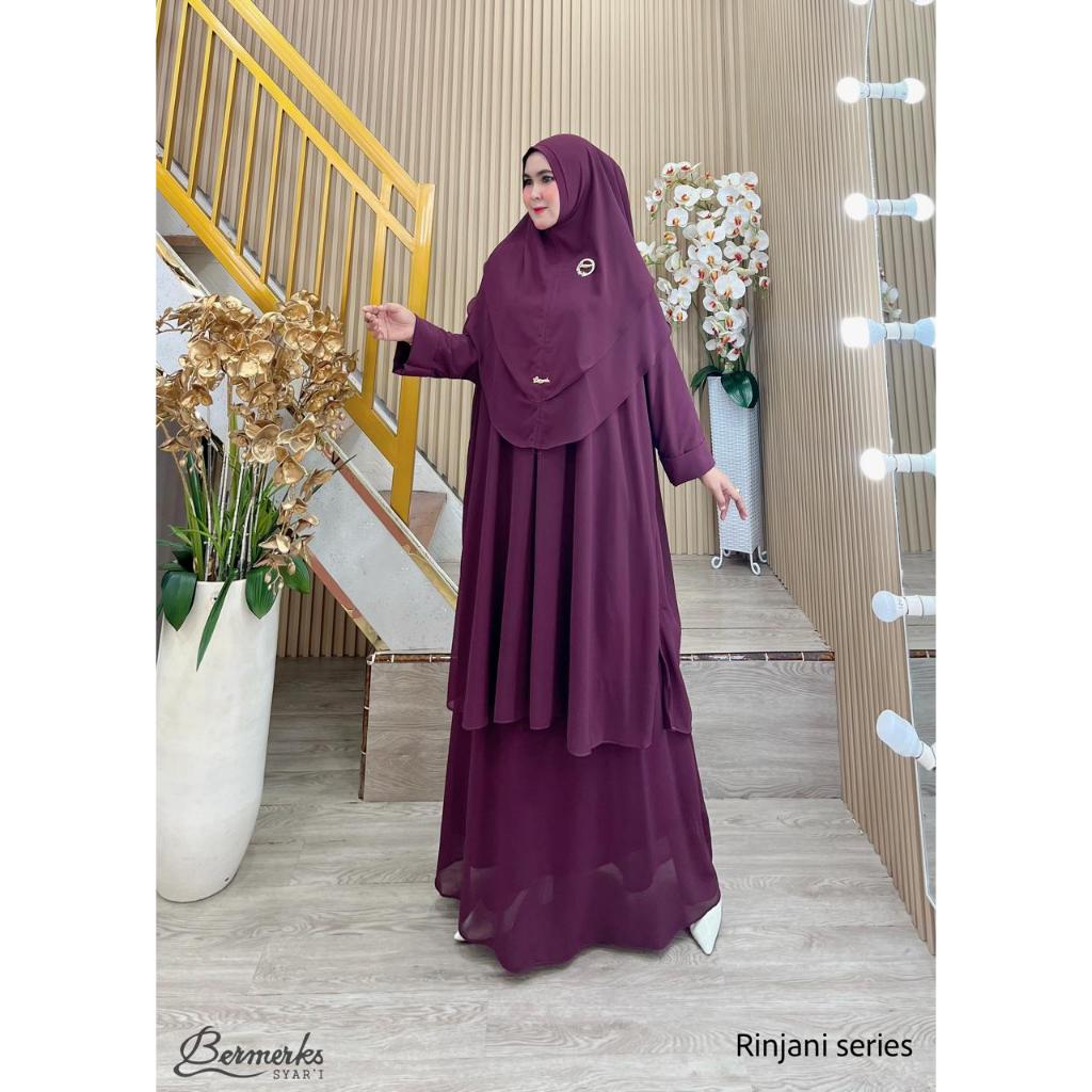 RINJANI SET ROK MALAY KHIMAR SERIES CERUTY BABYDOLL ORI BERMERK SYARI SET POLOS TERBARU