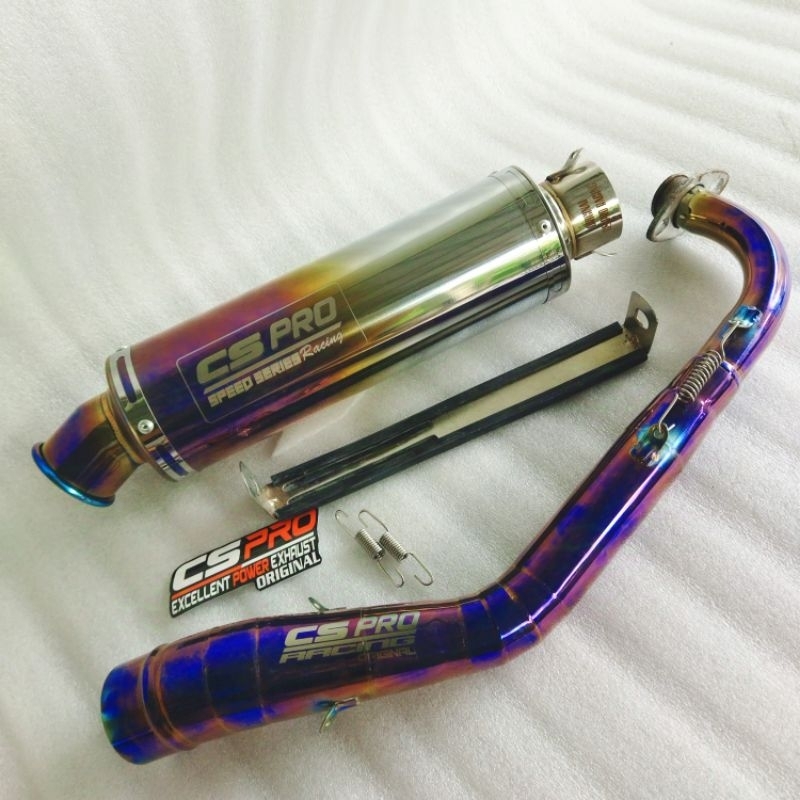 Knalpot Cs pro racing orii inlet 50mm Silincer only model DBS ungu bass adem empuk Mio sporty Mio so