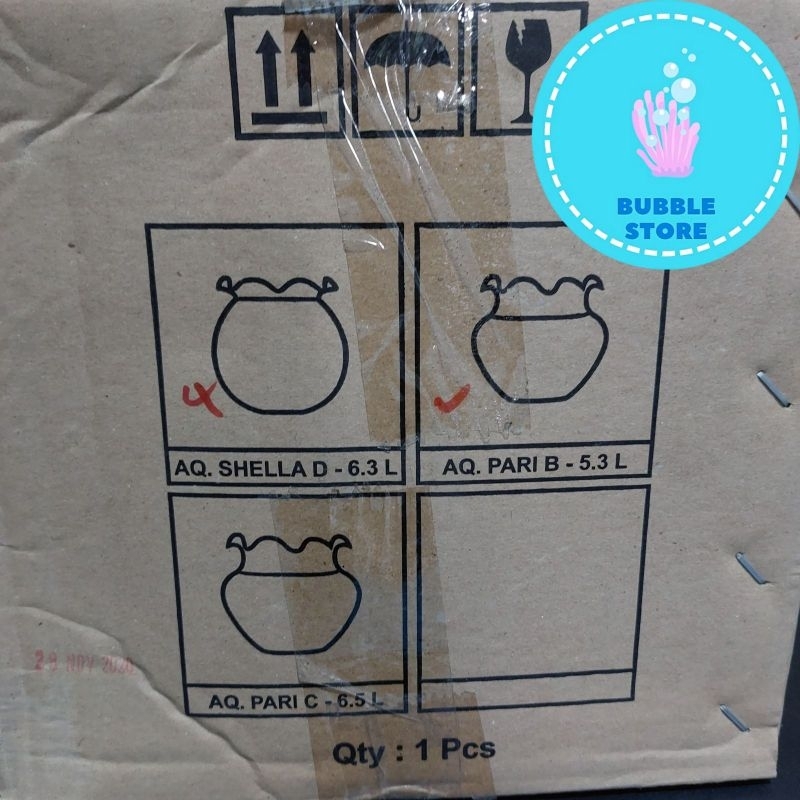 AQUARIUM KACA BULAT 5.3LITER / AQUARIUM BULAT 5.3LTR / FISH BOWL 5.3 LITER / AQUARIUM TOPLES 5.3 LIT