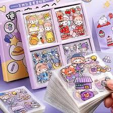 

Sticker Set Diary Book Aesthetic Sticker Deco 25/100Lembar Stiker Tumblr Botol Hp Laptop Stiker 2D Plastik Lucu Viral Sticker DIY