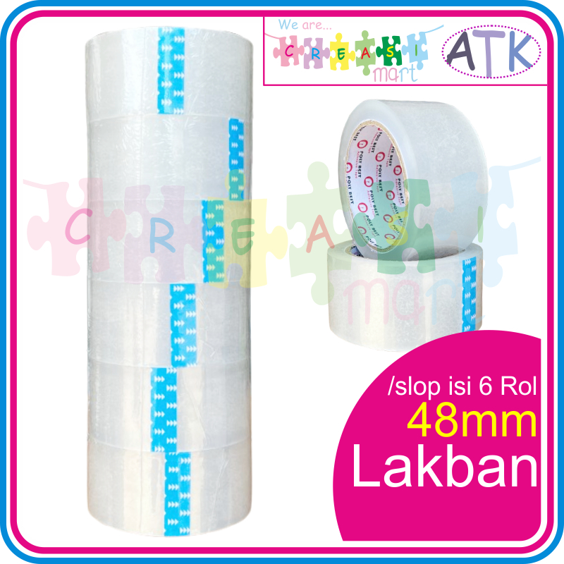 

Polybest Lakban OPP Tranparan 48mm 1 slop isi 6 Rol