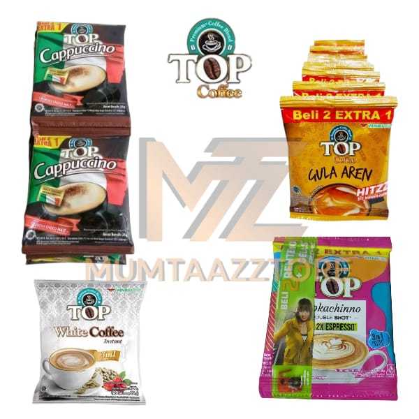 

MTZ WINGSFOOD TOP COFEE KPSS TOP KOPI ALL VARIAN ISI 10-15 SACHET GULA-AREN CAPPUCCINO MOKACHINNO BARISTA WHITE