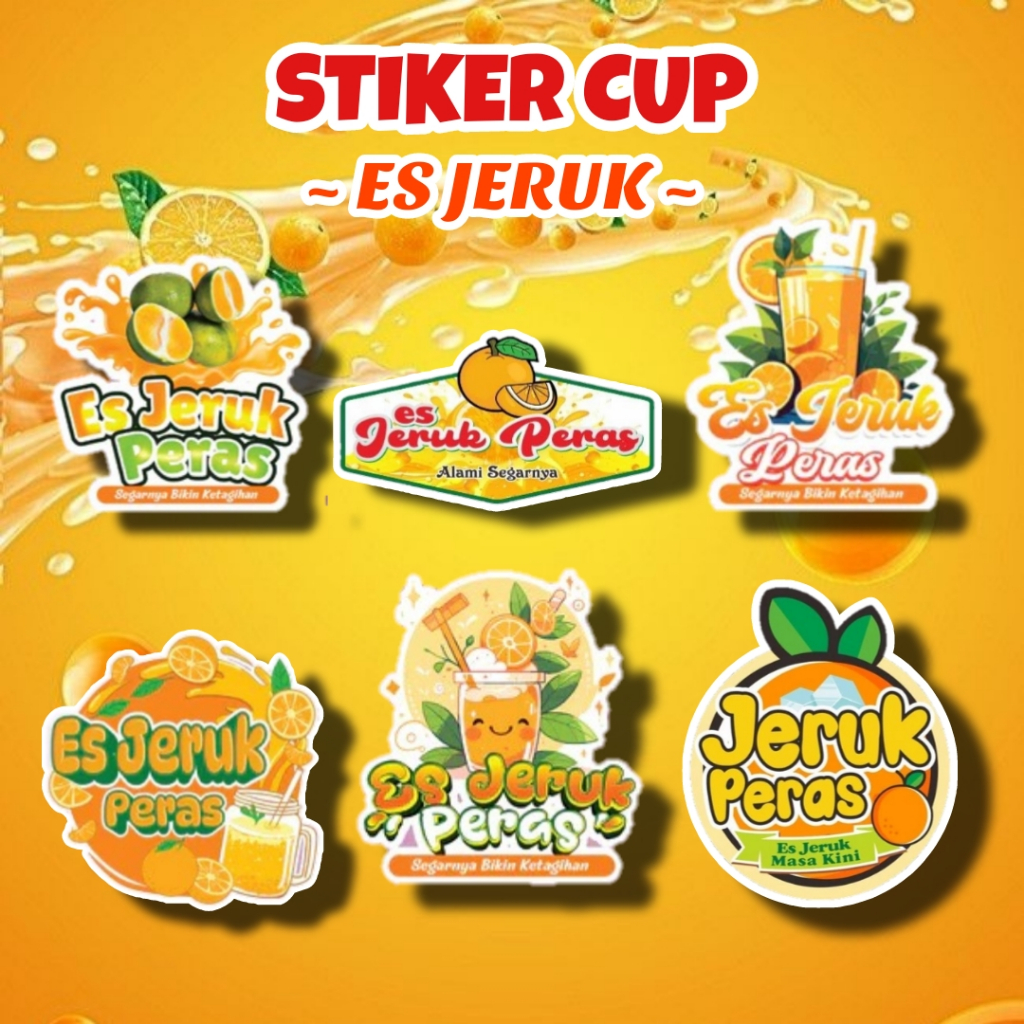 

Stiker Es Jeruk | Cetak Sticker Cup Minuman | Label Kemasan | Sticker Custom