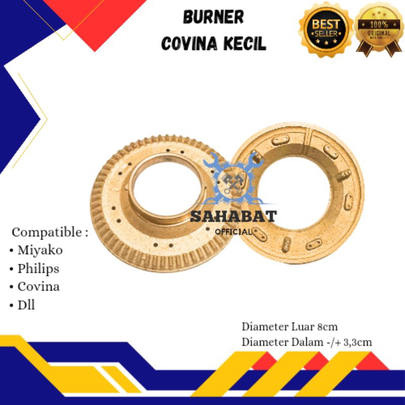 BURNER KOMPOR MODEL COVINA MIYAKO KECIL KUNINGAN KOMPOR GAS COVINA MIYAKO