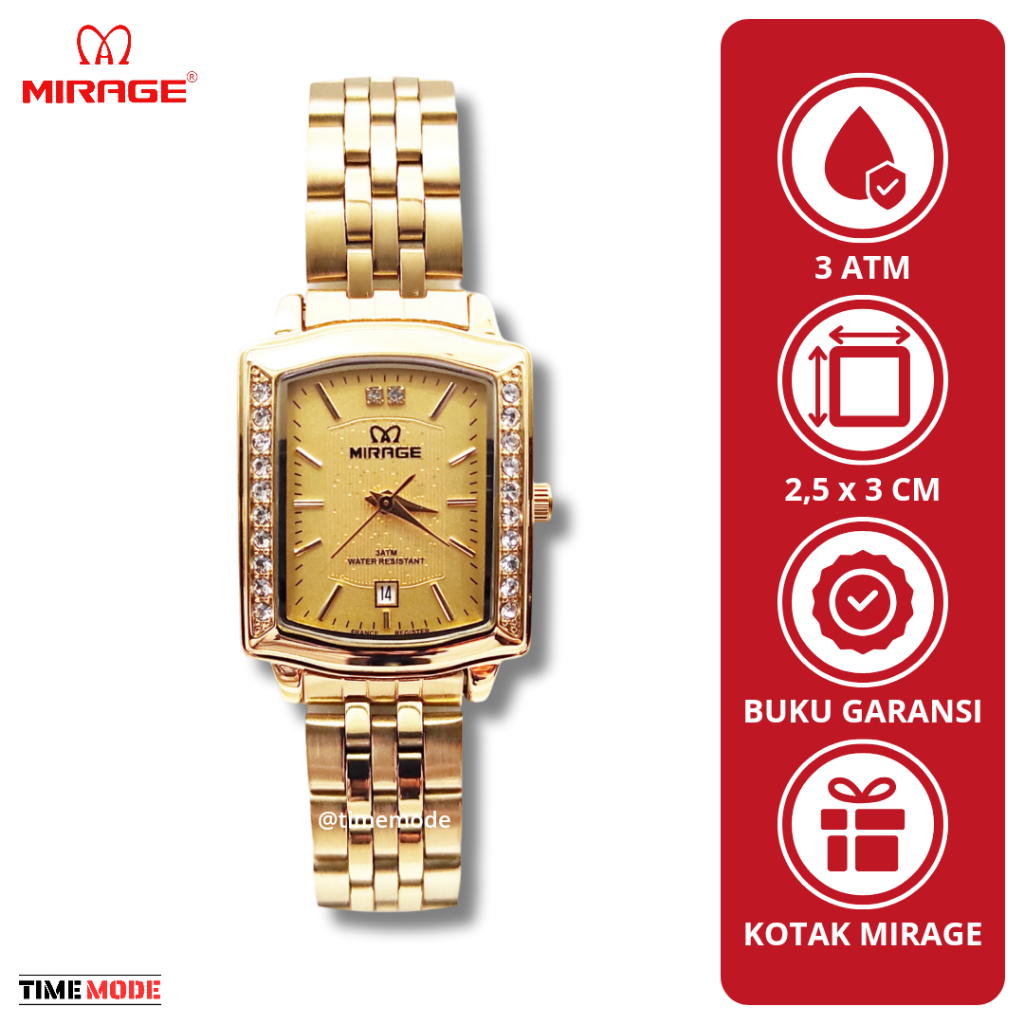 MIRAGE Jam Tangan Wanita Mirage Original 7442 BSP L Tanggal Analog