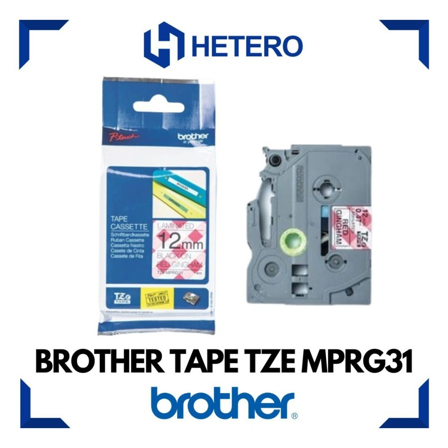 

BROTHER Color Tape TZE-MPRG31 Black on Red Gingham, 12mm