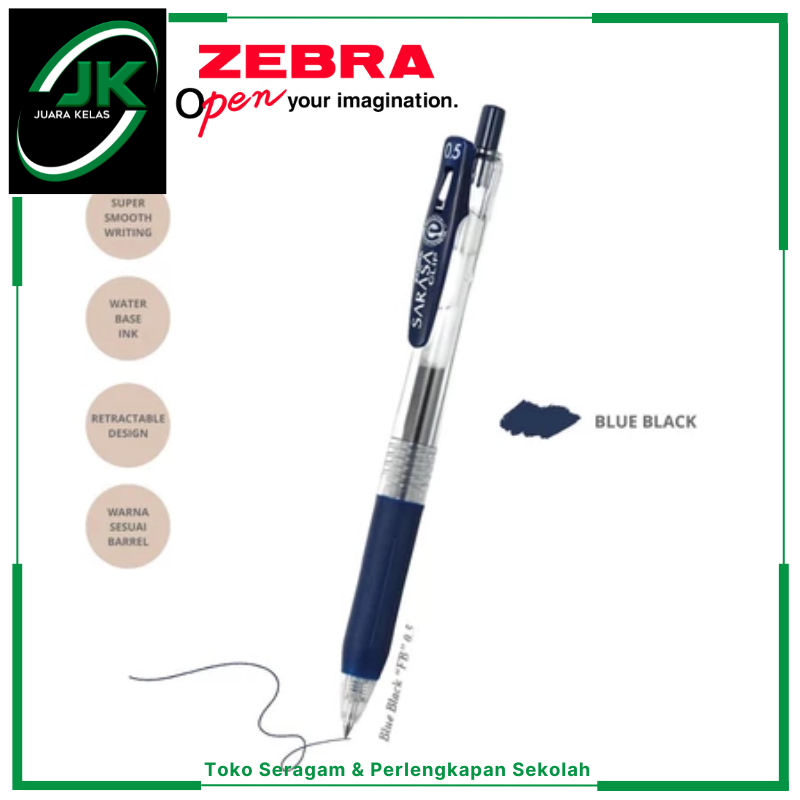 

[JK] ZEBRA Sarasa Clip Pulpen Pena 0.5mm Retractable Ballpoint Pen Water Based Alat Tulis