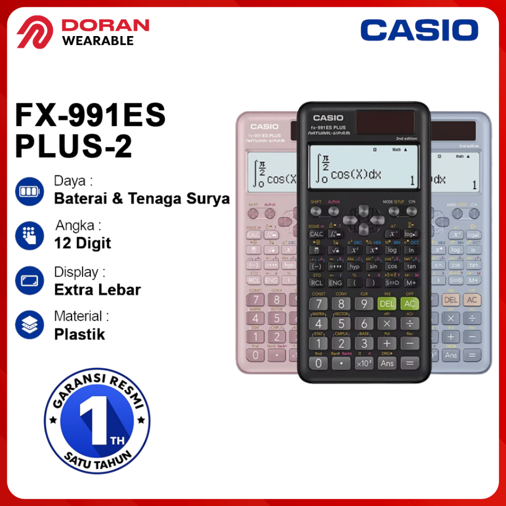 

CASIO Kalkulator Casio FX-991ES PLUS 2 - Scientific Kalkulator FX 991 ES PLUS - Garansi 1 Tahun