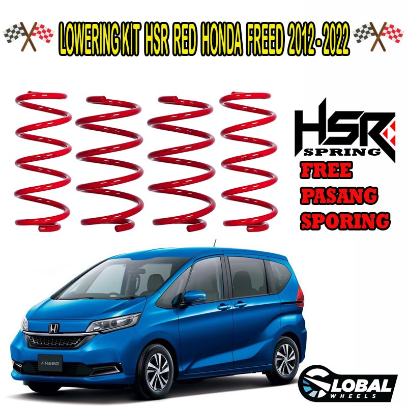 Lowering Kit HSR Red Per Ceper Buat Mobil Honda Freed 2012-2022