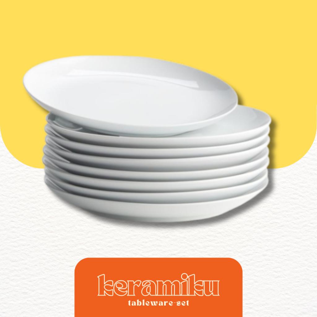 PIRING MAKAN KERAMIK PUTIH POLOS 27CM/ PIRING HOTEL/ PREMIUM DINNER PLATE