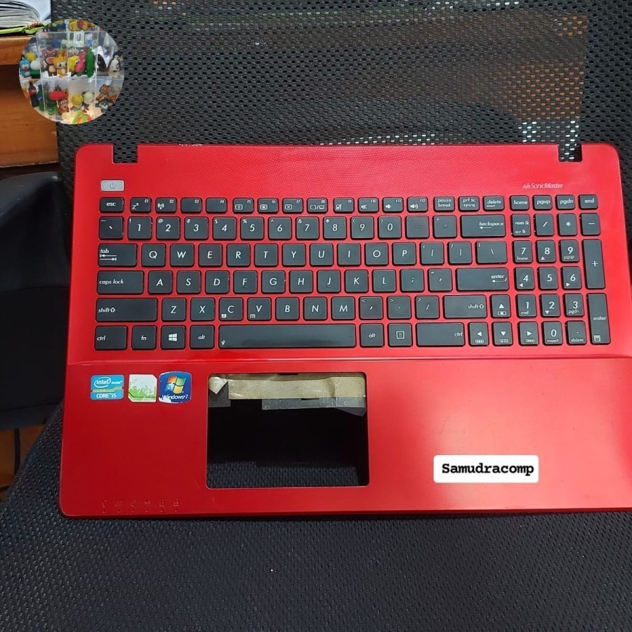 Palmrest Laptop ASUS X550 Merah Keyboard Test Oke, Casing Minus Retak