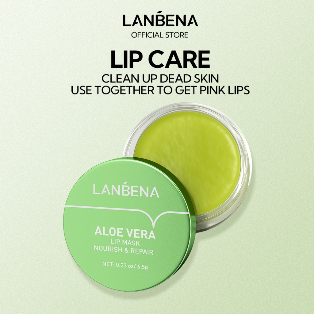[BPOM] LANBENA Aloe Lip Mask Balm - Masker Bibir Melembabkan Repairing Plumping Hydrating Nourishing
