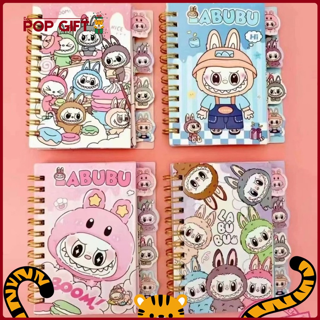 

PG Notebook A7 Ring Buku Tulis Cantik Lucu Karakter Buku Catatan Note Motif Labubu ATK Buku Jurnal