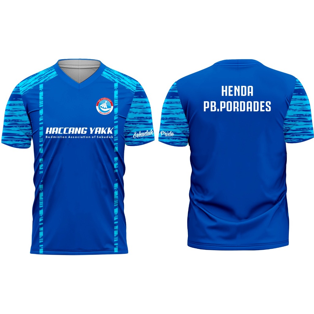 Jersey Badminton Biru Free Nameset dan Logo