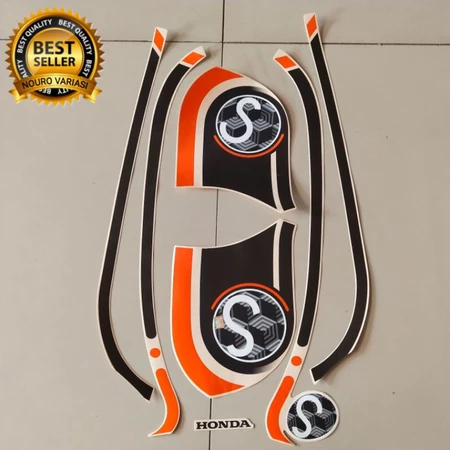 stiker striping motor honda scoopy 2021 cream list body standar terbaik termurah