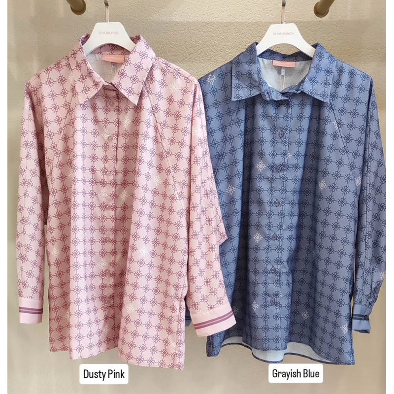 Arsha Shirt Riamiranda Monogram Series Blouse Kemeja Wanita RM Atasan Ria Miranda