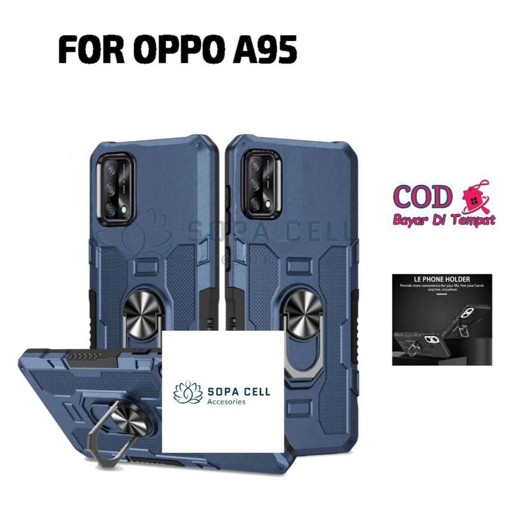 CASING HP UNTUK OPPO A95/A74 CASE ROBOT HIT EYE RING CASING STANDING NEW COVER