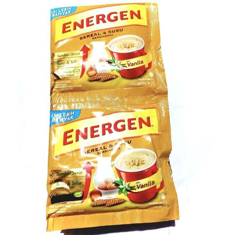 

Energen sereal dan susu rasa vanila 34 gr 20.000/renteng isi 10pcs