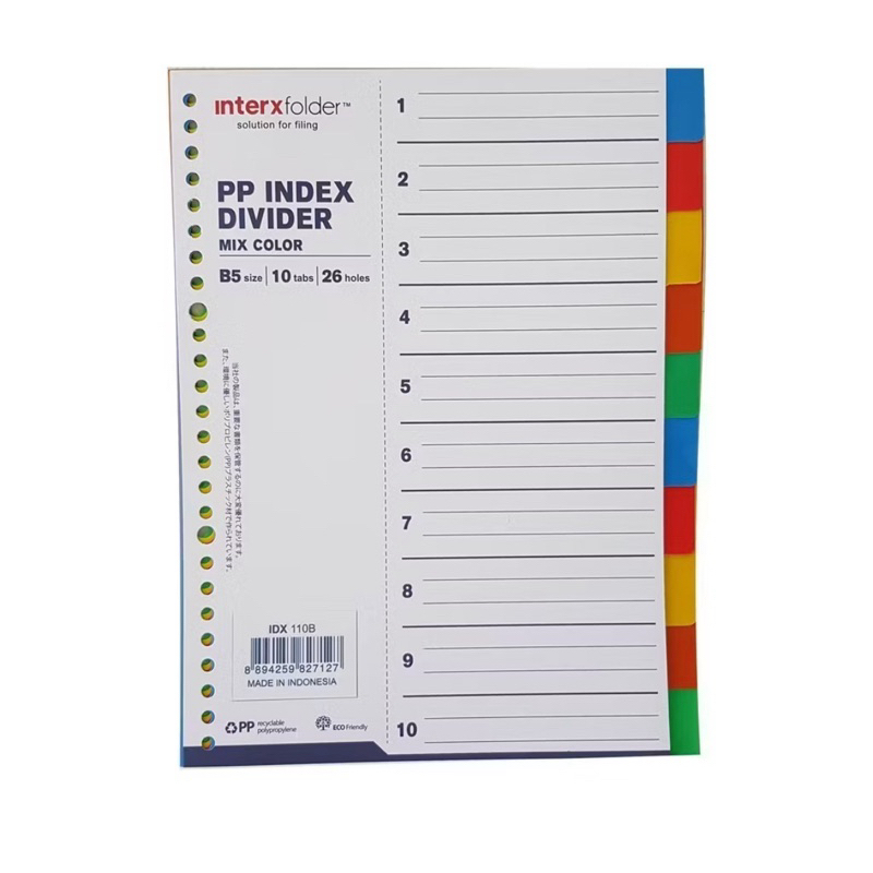 

INTERX Divider B5 TAB / Index Divider B5 Warna INTER X +